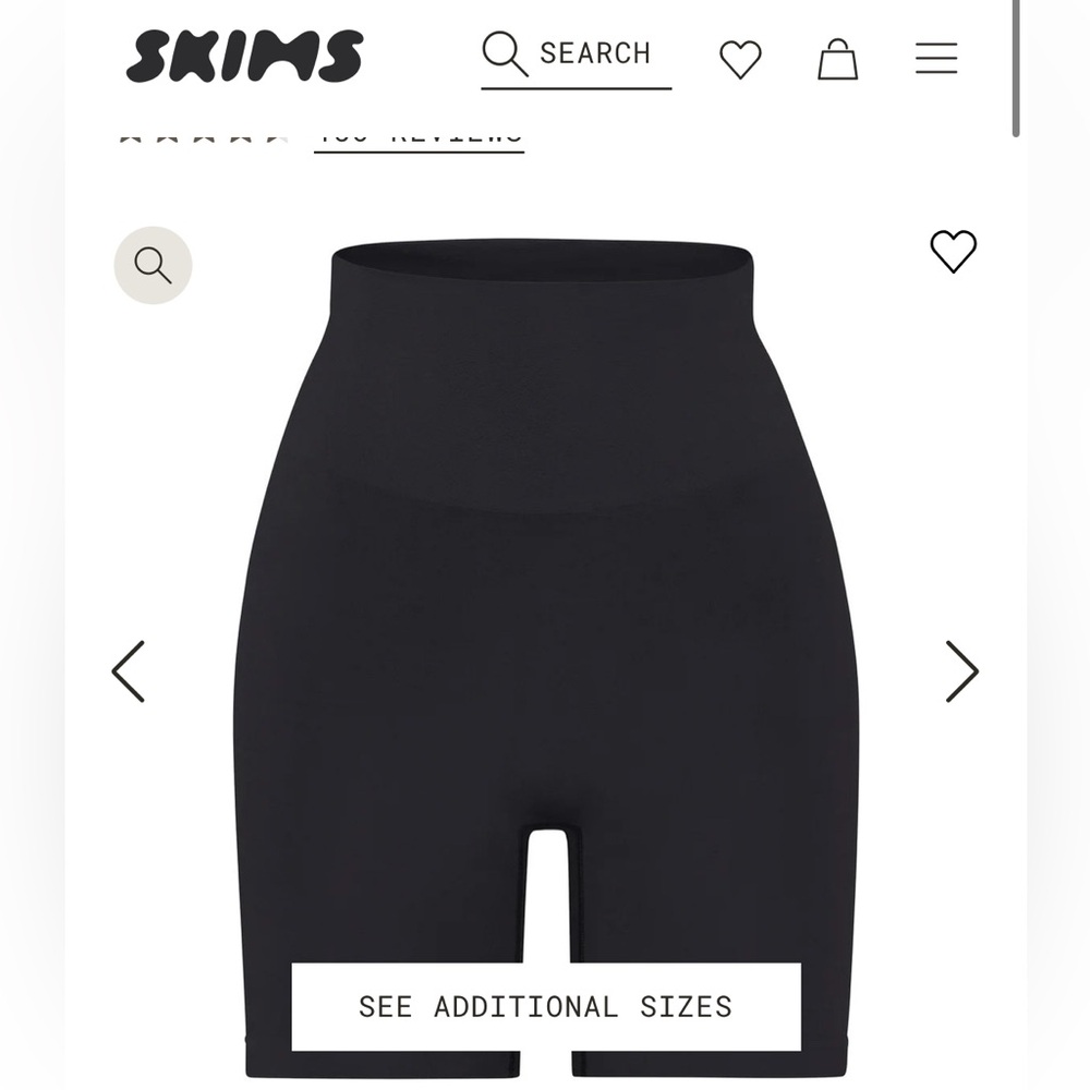 Skims Soft Seamless Shorts Onyx Size S